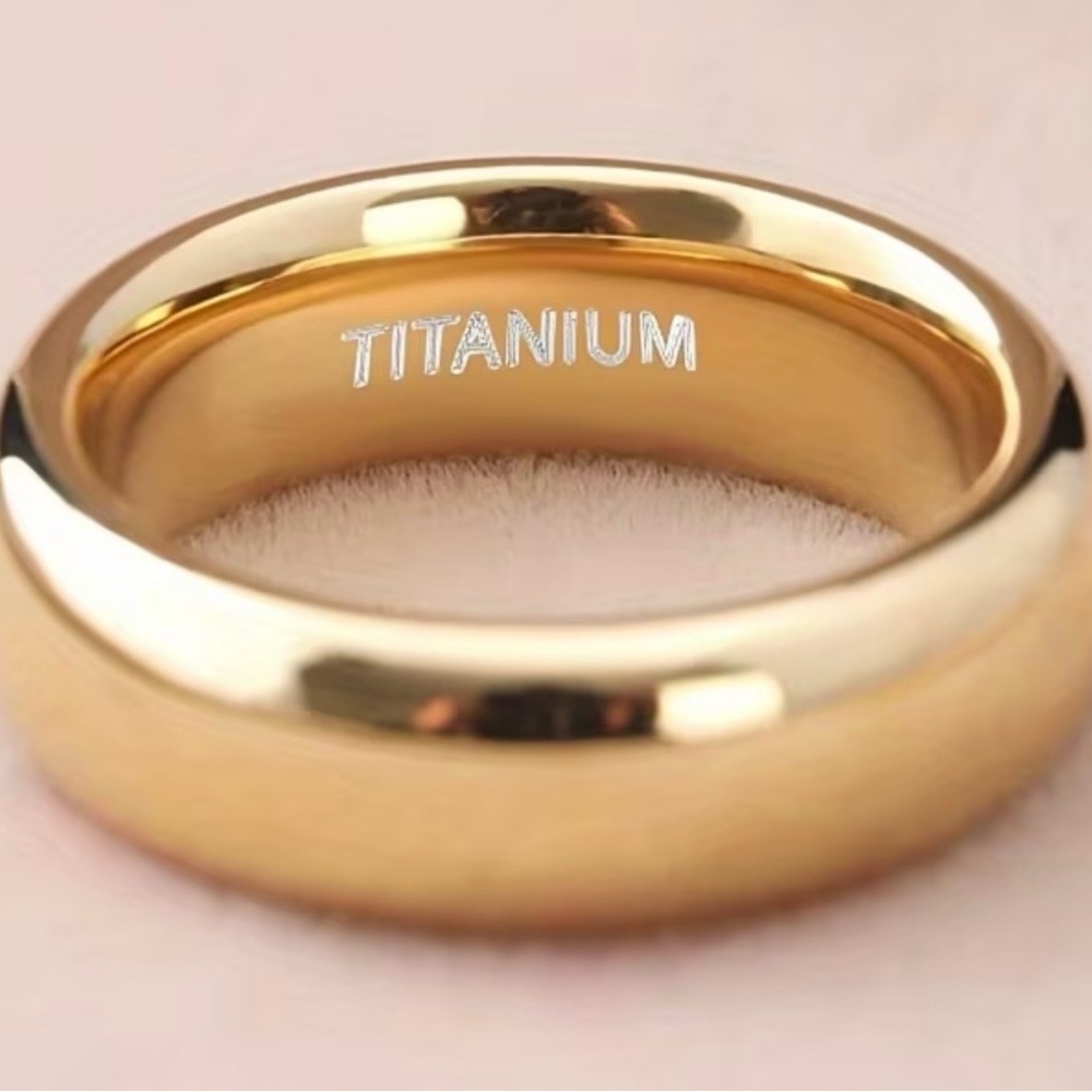 Men’s Luxury Collection Titanium Steel Gold 6mm Polished Band Size 9